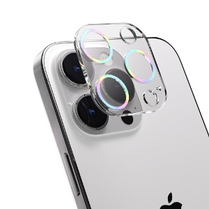 아이폰15 프로 맥스 카메라 렌즈 레인보우 선셋 풀커버 강화유리 보호필름